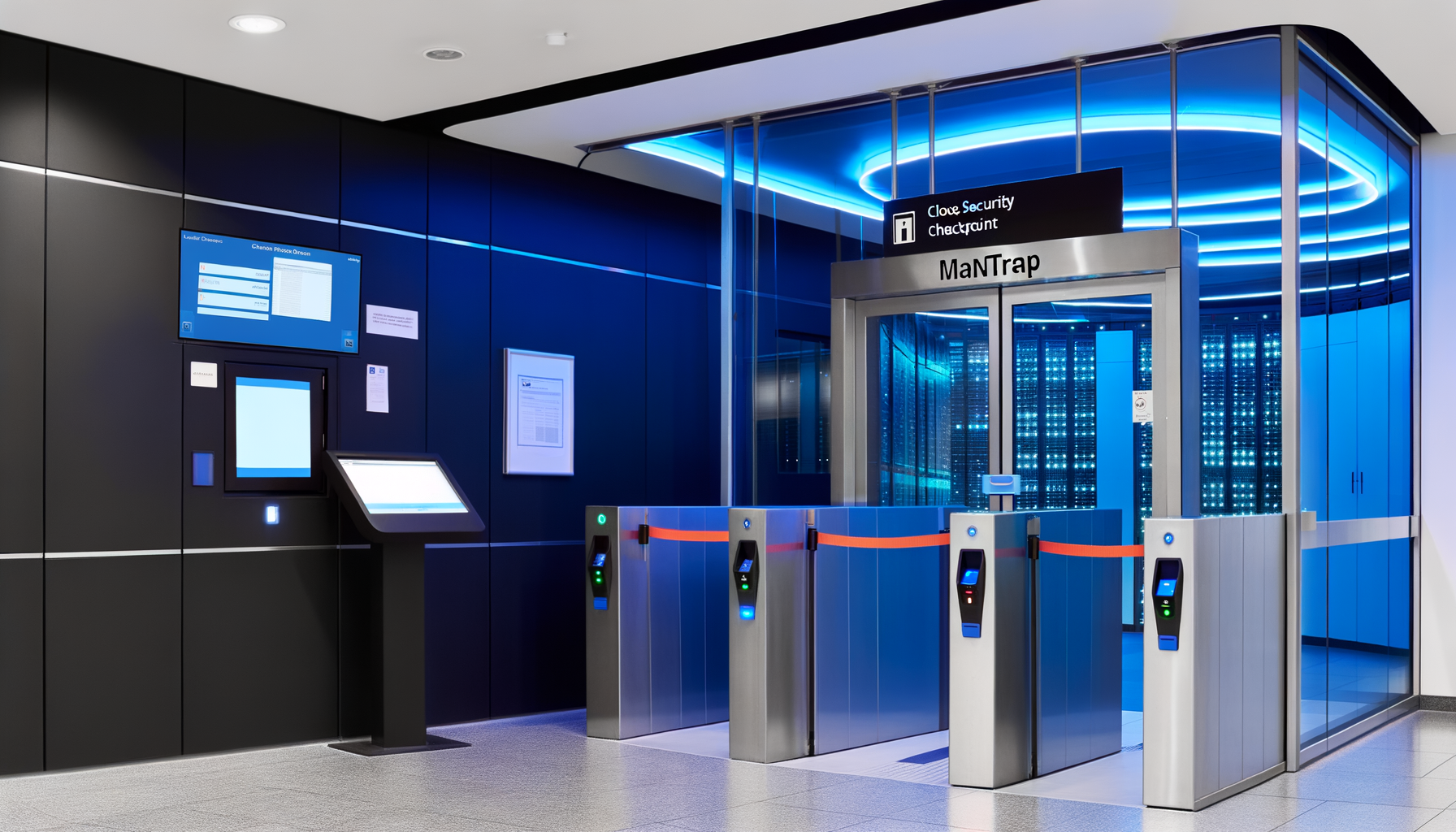 Biometric security entrance with mantrap